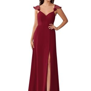 Azazie Everett in burgundy